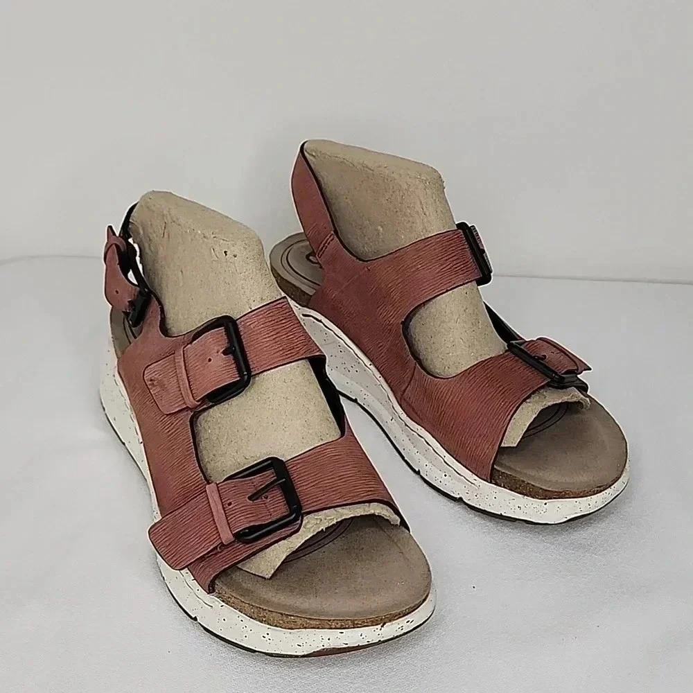 Bionica Olin-Dessert Rose Slingback Wedge Sandals size 9.5 - Picture 2 of 12